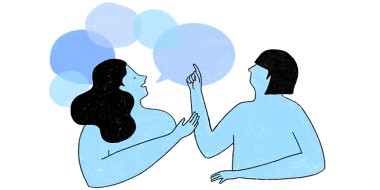 Illustratie 2 pratende personen