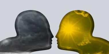 Illustratie van 2 gezichten vlakbij elkaar