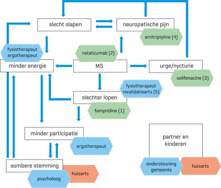 MS-problematiek en bijpassende interventies in de casus over Piet Omdat