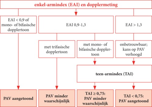 Beslisregel voor de diagnose ‘perifeer arterieel vaatlijden’ (PAV) bij patiënten met een voetulcus